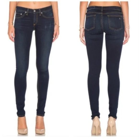 rag & bone Denim - Rag & Bone Skinny Jeans in Bedford Dark Blue Wash Size 24